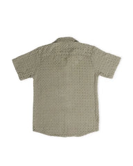 Orb Button Down Waffle Shirt - Olive - Mens