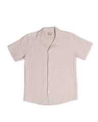 Orb Button Down Waffle Shirt - Sand - Mens