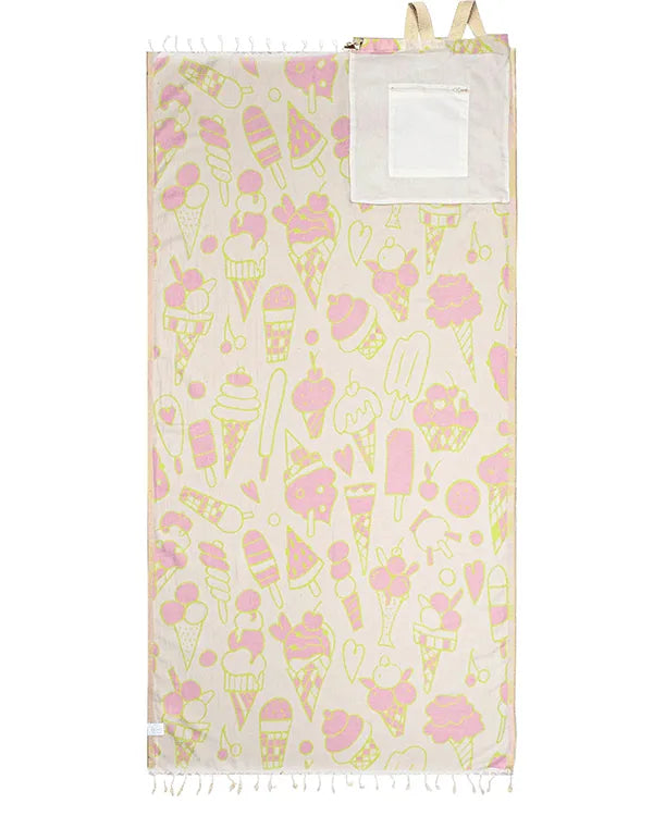 Ice Cream Towel Bag  - Natural